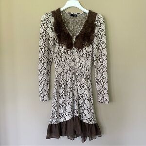 Ryu Small Cottagecore Jacket or Dress Goblincore Full Lace Sheer Button Front